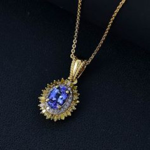 Tanzanite and Diamond Pendant