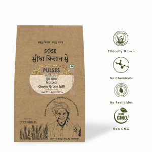 Sidha Kisan Se Natural Green Gram Split Without Skin (moong Mogar) 1kg