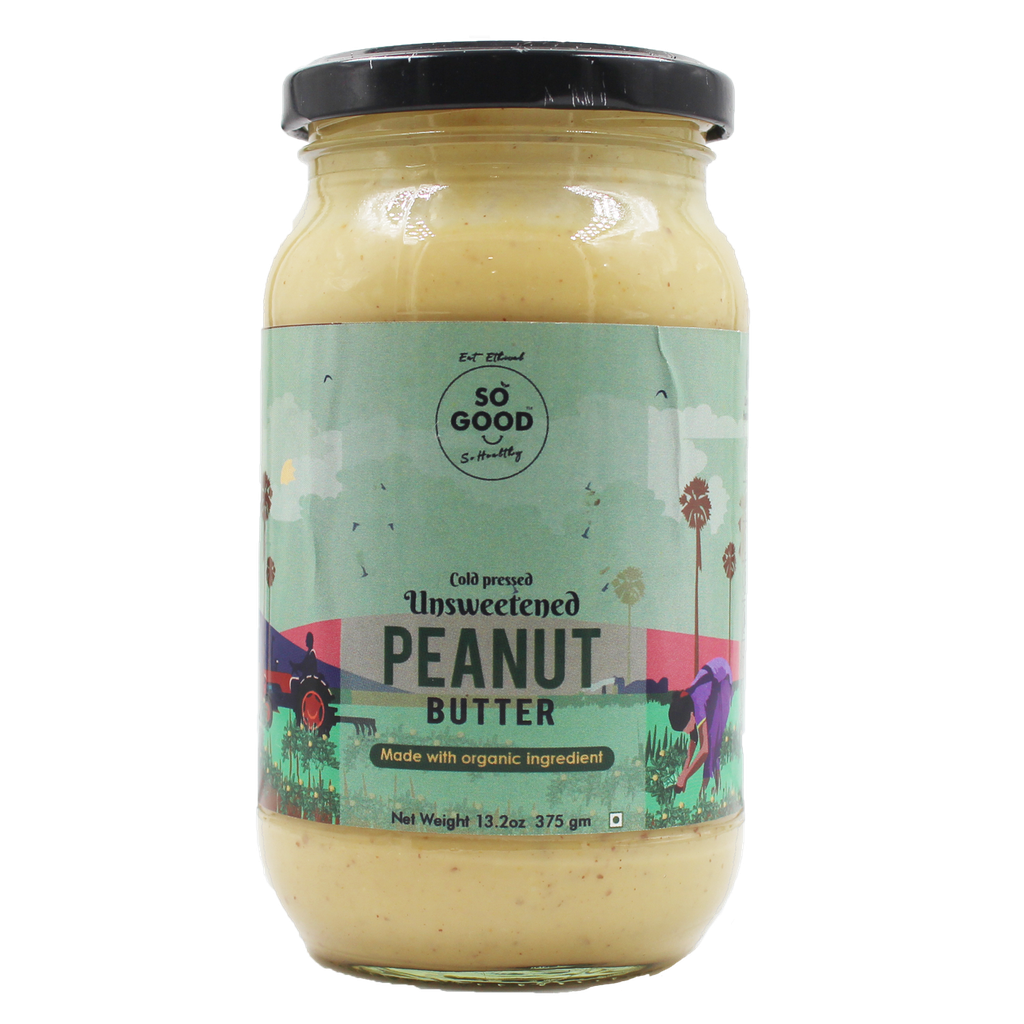 SO GOOD Unsweetened Peanut Butter 375gm