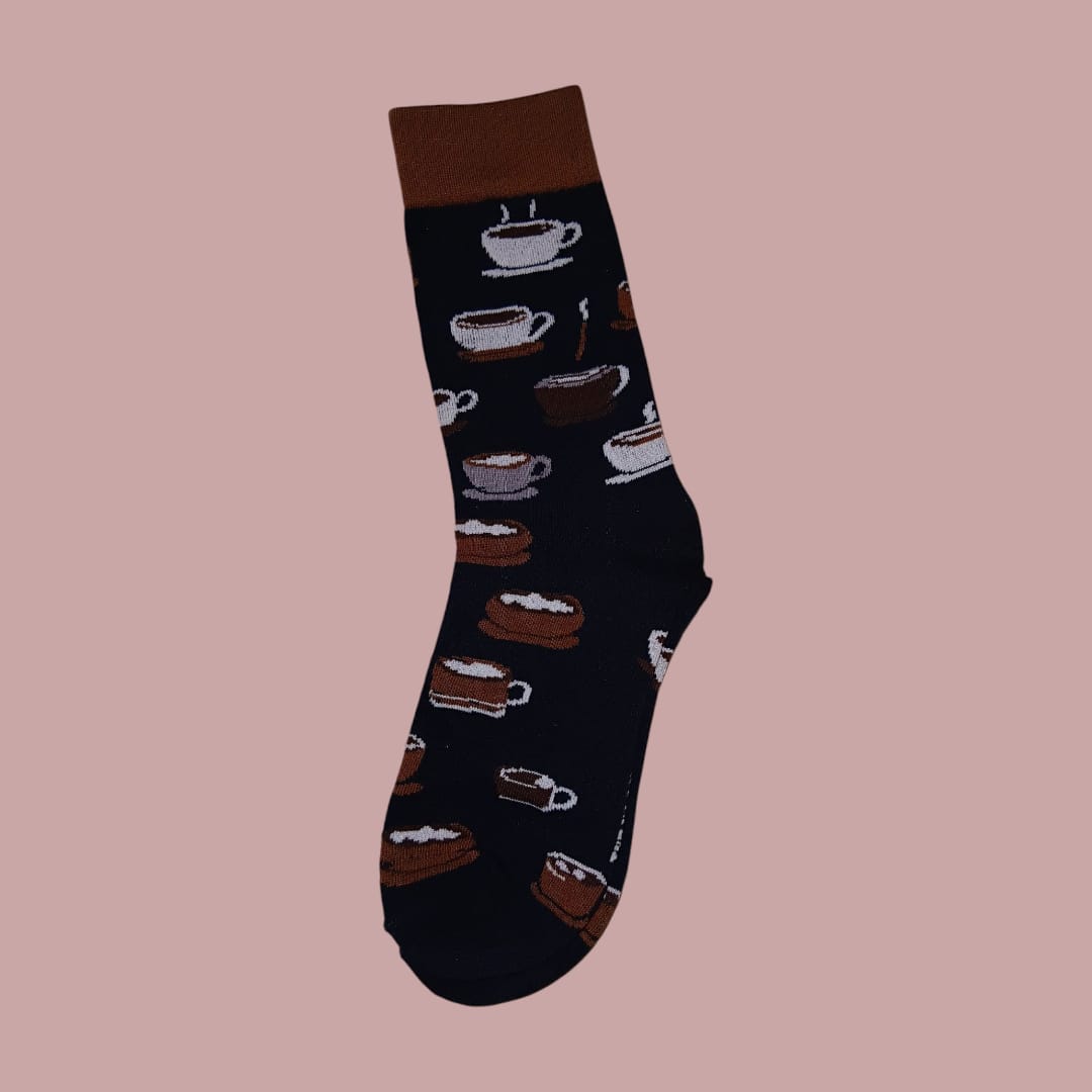 Brew-tiful Socks – Coffee Lover’s Cotton Socks for Men & Women – Cozy Knitted Fun for Espresso Addicts | Bunaayi